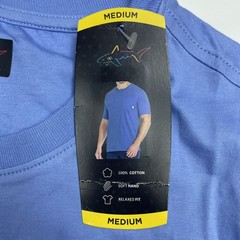 NWT Greg Norman Pocket T-Shirt Mens M Light Blue Crew Neck Classic 100% Cotton