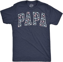 Papa Funny Cat Print Men’s T-Shirt Navy Blue Short Sleeve Crew Neck Cotton