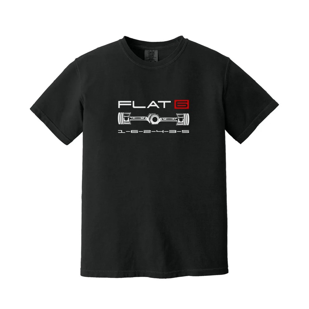 Flat-Six Engine Graphic T-Shirt – Boxer Engine Art Tee, Gift for Air-Cooled Fan