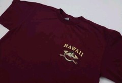 Vintage 90s Hawaii Sail Boat Dolphin Print T Shirt Vtg Island Sport USA Red