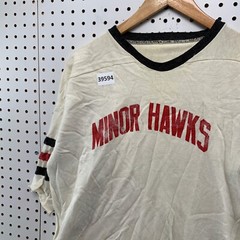 Vintage Minor Hawks Hockey Jersey Mens Large Beige TRUE Vintage Made uSA