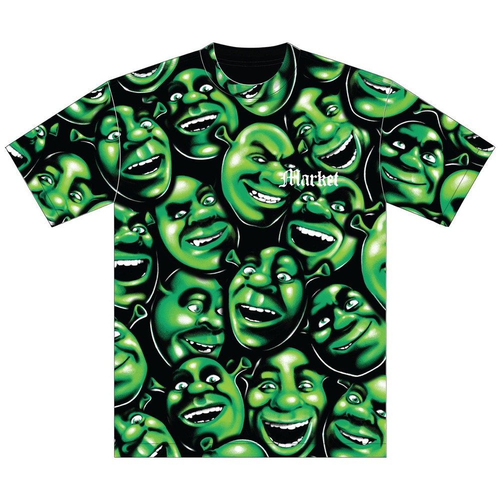 Brand New Mens Market x Shrek AOP T-shirt Multi