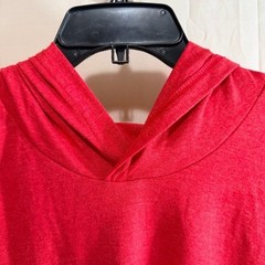District Mens Perfect Tri Heather Red Lightweight Long Sleeve T-Shirt Hoodie Med