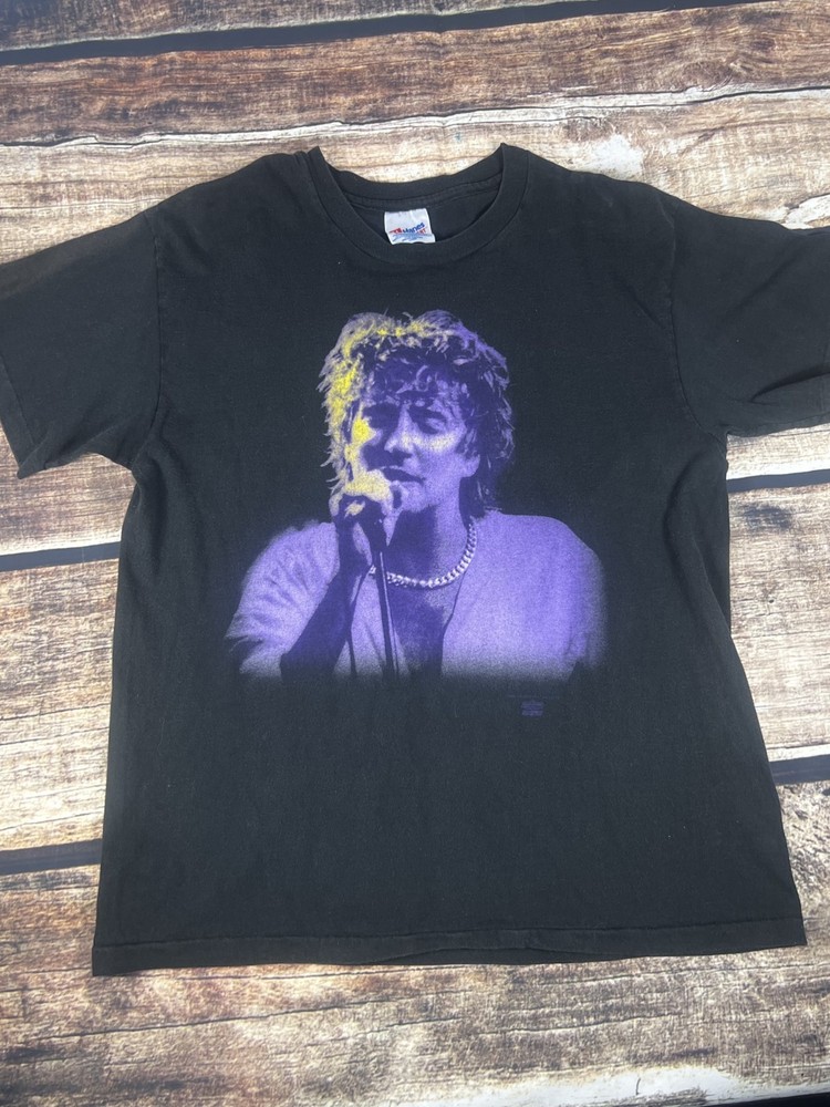Vintage 1993 Rod Stewart Unplugged Tour T-Shirt XL Hanes Made USA Single Stitch