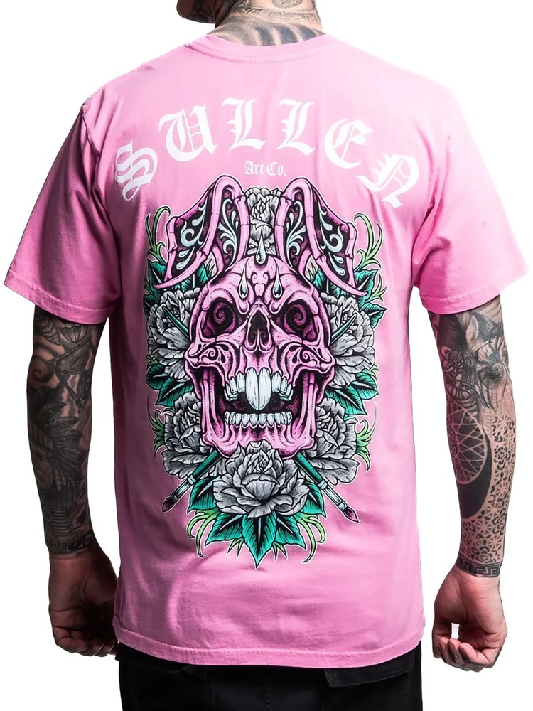 Sullen Men’s Skull Bunny 26 Short Sleeve Premium Graphic T-shirt Tattoo Easter
