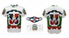 DOMINICAN REPUBLIC COAT OF ARMS FLAG MEN T-SHIRTS & FREE MASK CP BRAND