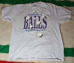 Vintage Funny Golf T Shirt Mens Size XL It Takes Lots Of Balls