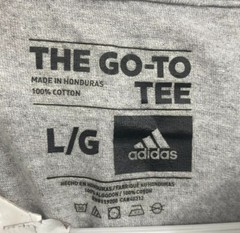 Adidas Mens Size L Large T-Shirt The Go-to Tee Gray Camo Logo Short Sleeves