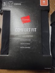 NEW Hanes Men BLACK Crew neck T-Shirt 3 Pack Comfort FIT REPACKAGED CHOOSE SZ