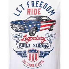 Way to Celebrate Men’s 4th of July Vintage Car Americana Muscle Tank White