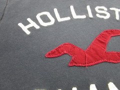 Hollister Shirt Mens Small Navy Blue Champs Seagull Logo Applique Embroidered