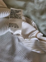 EUC Dockers Ribbed V-Neck Cream Distressed Cotton/Linen Split Hem Top L/XL