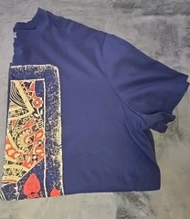 Daniel Cremieux Queen of Hearts T Shirt Mens XL Poker Card Graphic Print Blue