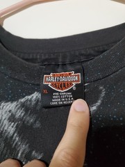 90s Vintage Harley Davidson All Over Print Tshirt XL Wolf Single Stitch Rare