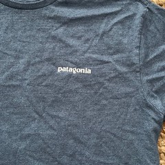 Patagonia T Shirt Mens Large Blue ResponsibiliTee Pocket Back Logo Graphic