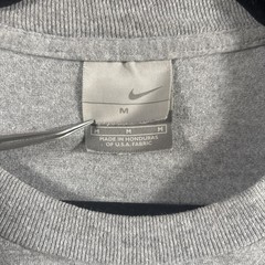 Vintage Nike Shirt Men M Gray Solid Graphic Print Spellout Casual Y2k Tee**206*