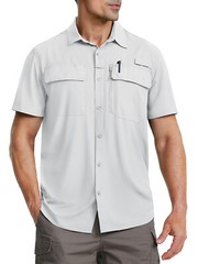 UPF 50+ Sun Shirt Quick Dry Cool Hiking Shirt Short Sleeve Outdoor Casual Work T