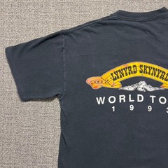 Vintage 90s 1993 Lynyrd Skynyrd World Tour T Shirt Mens Black Rock Band Large