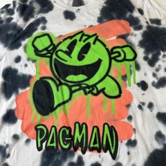 Pac-Man Shirt Mens Medium White Black Tie Dye Retro Graphic C-Life Group Ltd