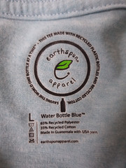 3 Earthspun Apparel Water Bottle Blue Recycled Plastic Tee Shirts Unisex Sz L