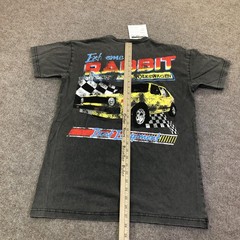 Volkswagen Shirt Mens Medium Charcoal Gray Rabbit Racing Graphic Tee Tagless VW