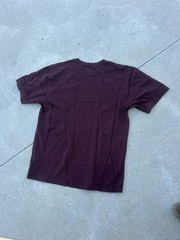 Carhartt T-Shirt Mens M Med Short Sleeve Pocket Logo Crew Neck Maroon K87 PRT