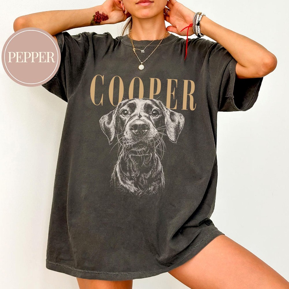 Personalized Pet Photo Shirt with Name Custom Dog Cat Lover Gift