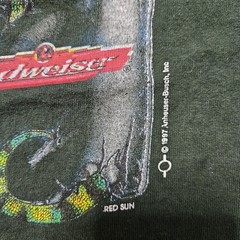 Vtg Gildan Budweiser 1997 XXL We Could’Ve Been Huge Iguana Shirt Mens 2XL Green