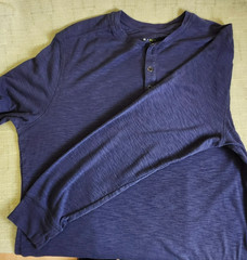 Men’s Apt. 9 Premier Flex Long Sleeve Navy Blue Henley Shirt, Size Extra Large