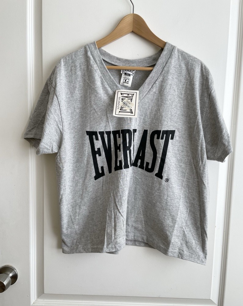 Vintage Everlast Boxy Cropped Tshirt 100% Cotton Boxing Workout Gym Deadstock