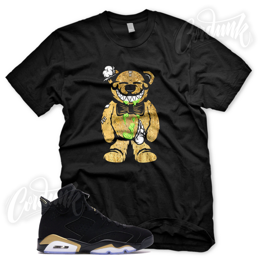 TATTERED TEDDY T Shirt for J1 DMP 6 Defining Moments Pack Metallic Gold Toe