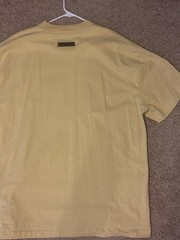 Fear of God Essentials Oversized T Shirt Beige Rubber Logo Mens Size XXL