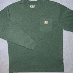 Carhartt Long Sleeve Logo T shirt Men’s Large Loose Fit K231 Green