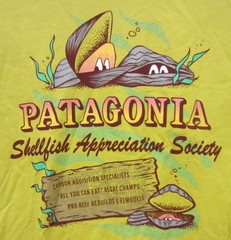 New $45 Patagonia 37801 Aquatic Action Organic T-shirt, Shellfish Society, S