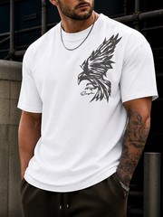 Men’s Eagle Cool Graphic T-Shirt Loose Fit Streetwear Summer Casual Cotton Tee