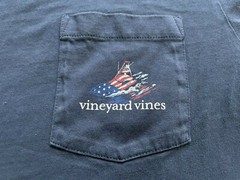 Vineyard Vines Mens X Small T Shirt Blue USA Patriotic Logo Preppy Casual