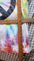 Peace Time Tie-Dye TShirt L Single Stitch Cotton T Shirt Stains 1990 Fruit Loom