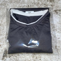 SHEIN Mens Dark Gray Contrast Trim T-Shirt White Collar & Cuffs Casual Sz L