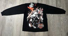 Evil Vice Long Sleeve TShirt LARGE Biker USA Motorcycle Skeleton NWT