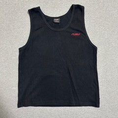 Y2K FUBU The Collection Tank Top Black Red Embroidered Logo Streetwear Mens L