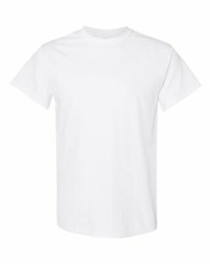 G5000 Gildan Short-Sleeve White T-Shirt Heavy Cotton 5.3oz (W/Tearaway Label) G3