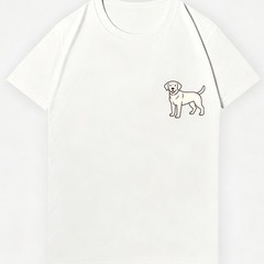 Minimalist Labrador Retriever Pocket T-Shirt Cute Dog Lover Casual Graphic Tee