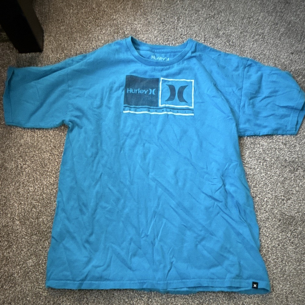 Hurley Men’s Blue Graphic Logo Short Sleeve Crew Neck T-Shirt Size M