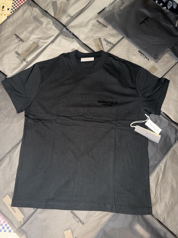 Fear of God Essentials T-Shirt Stretch Limo Black- 100% Authentic XS TO XL SIZE