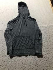 BKE Hooded Shirt Mens S Small Gray Long Sleeve Pocket Drawstring Hood