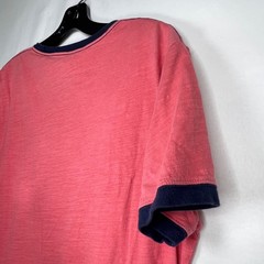 Lucky Brand Ron Puro Cubano Cane Rum Graphic Ringer Tee Mens M Retro Pink Red