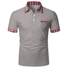 Lapel Men’s T-Shirt Summer Fashion Casual Blouse Business Solid Color V-neck
