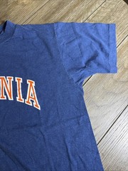 Vintage 70s 80s Virginia Collegiate T-Shirt Men’s L Navy USA Made Cotton