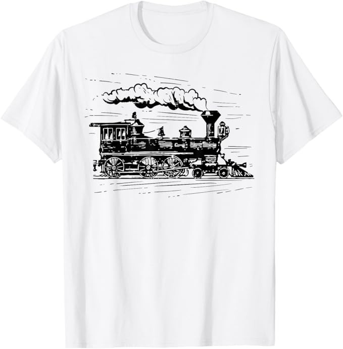Steam Train Locomotive Engineer Railway Men Women Kids Boys T-Shirt