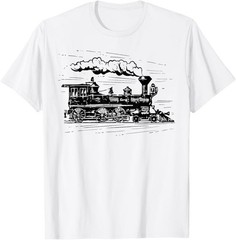 Steam Train Locomotive Engineer Railway Men Women Kids Boys T-Shirt